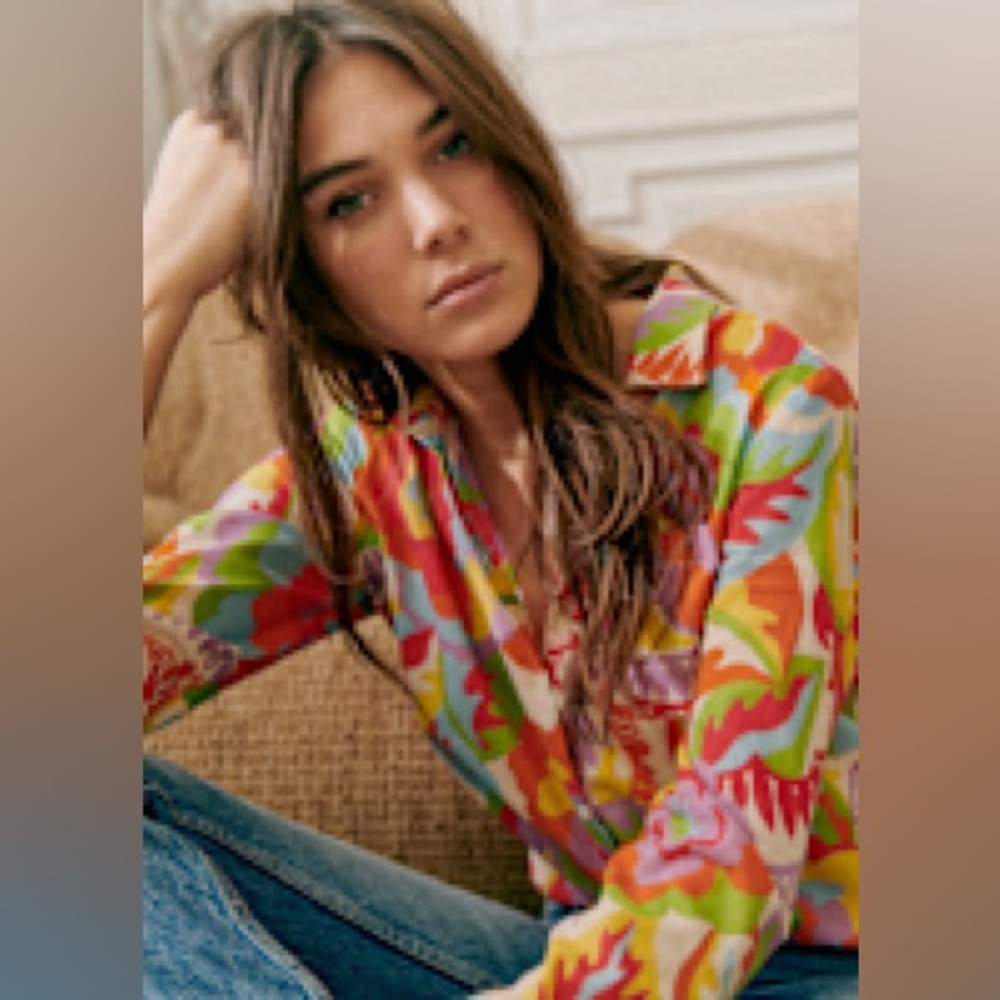 Sezane Tomboy Shirt Seventies - Size 2